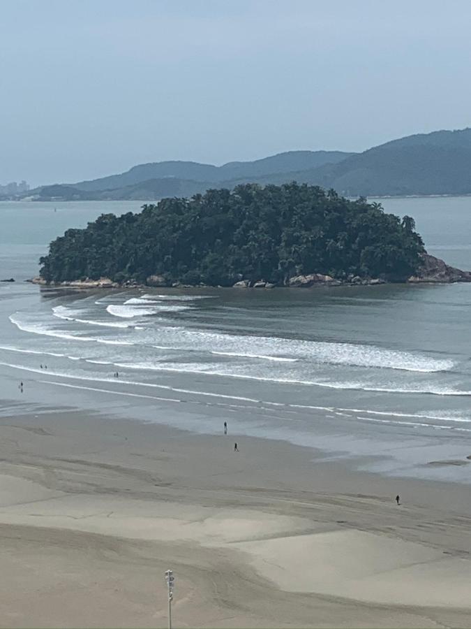 São Vicente Itararé prédio frente mar apto fundo vista parcial Apartamento Exterior foto