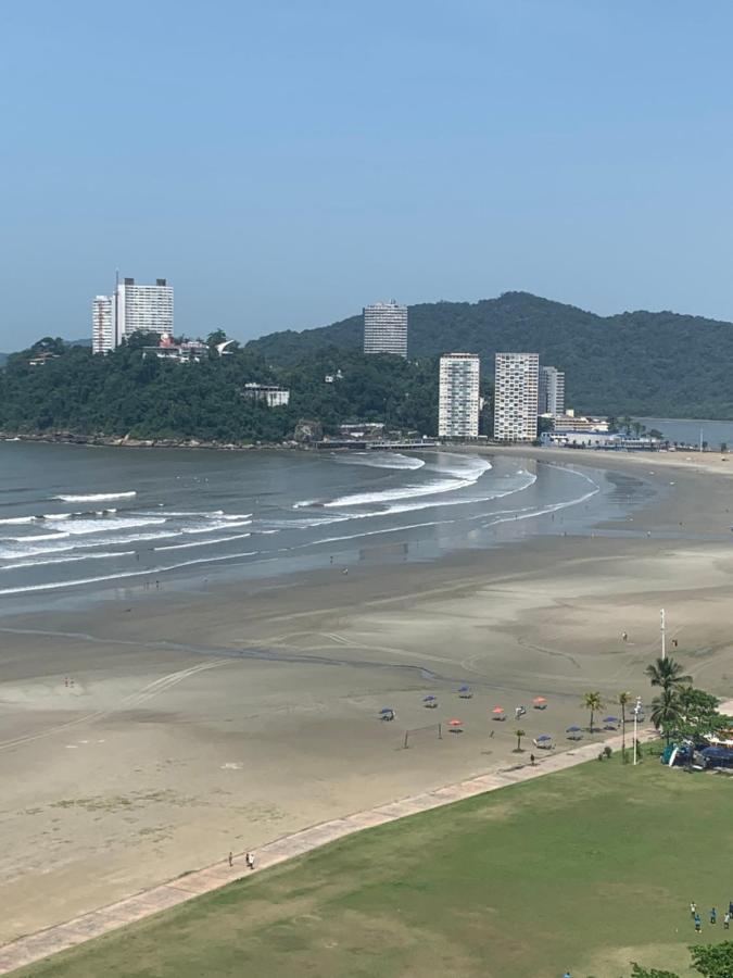 São Vicente Itararé prédio frente mar apto fundo vista parcial Apartamento Exterior foto